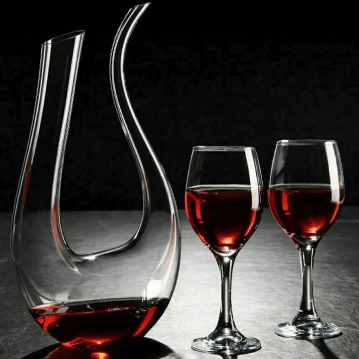 Crystal Wine Decanter - 1500ml U - shaped Glass Carafe for Elegant Pouring - JayJay Co.