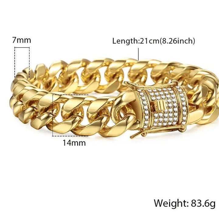 EILIECK Miami Gold Curb Bracelet for Effortless Elegance and Timeless Style - JayJay Co.