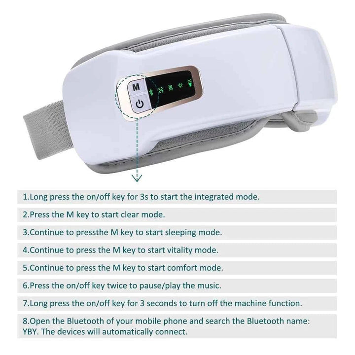 Heated Eye Massager with Vibration & Bluetooth - JayJay Co.